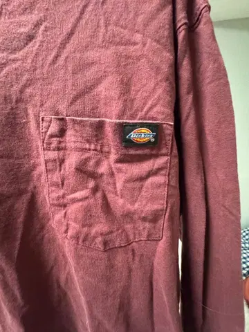 Dickies 버건디 긴팔 티셔츠