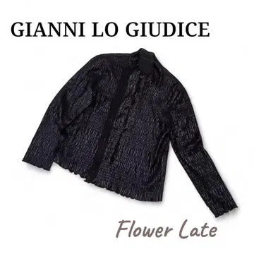 컨디션 최상 잔니 로 주디체 셔링 긴팔 블라우스 블랙 모드