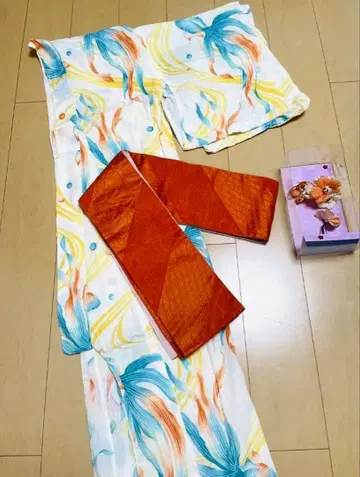 꽃무늬 유카타 오비 세트