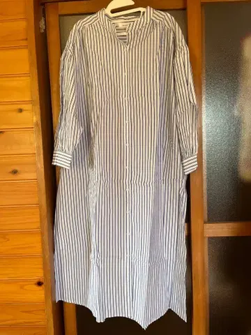 archives 스트라이프 긴팔 셔츠 원피스 M