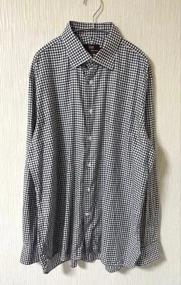 [이탈리아제] Hickey Freeman 깅엄 체크 패턴 긴팔 셔츠