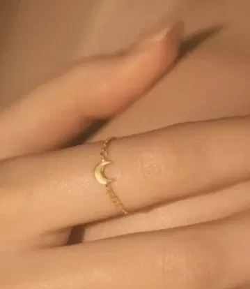 les bonbon 문라이트 체인 반지 5호 K10YG 아가트 에테