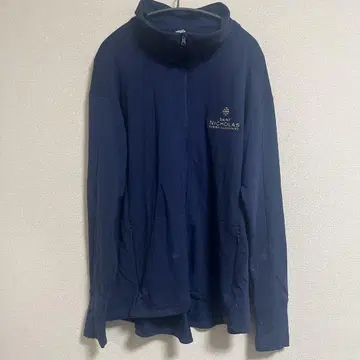 스포츠 테크 빅 사이즈 무지 풀 집업 긴팔 2XL 네이비 면 혼방 스포츠