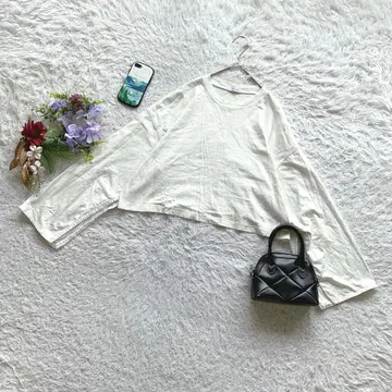 지나시스 티셔츠 긴팔 심플 F 린넨 혼방 데일리 성숙 캐주얼