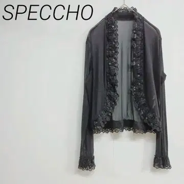SPECCHIO 레이스 장식 블랙 긴팔 가디건 사이즈 40 3224