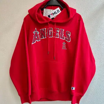 [M] MLB 엔젤스 마프 포켓 부착 로고 자수 긴팔 후드티 남성용