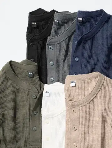 유니클로 헨리넥 긴팔 티셔츠 3XL 2장 세트 최종 가격