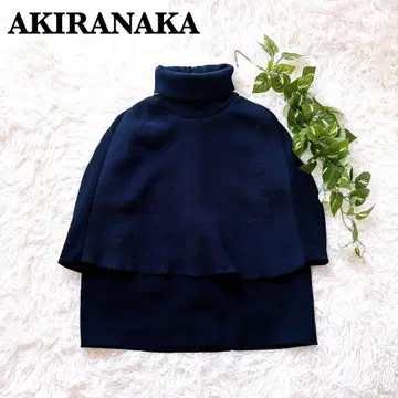 AKIRANAKA 아키라나카 네이비 터틀넥 케이프 스타일