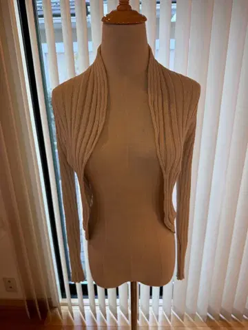 시빌라 베이지 리브 긴팔 가디건