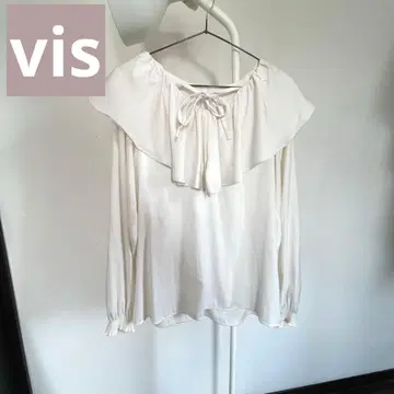 V.i.s 프릴 긴팔 블라우스 F 화이트 미사용 새상품