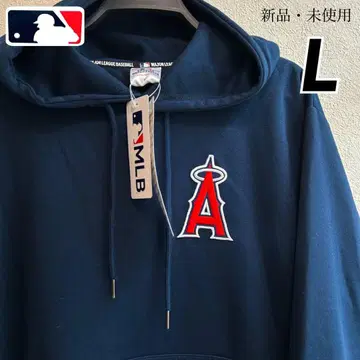 [ L ] MLB 엔젤스 마프 포켓 부착 로고 와펜 긴팔 후드티 남성용