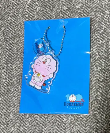 100% 도라에몽 & 프렌즈 벚꽃 아크릴 2단 키링 1