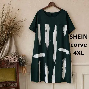 14 새상품급 빅 사이즈 SHEIN corve 그린 아트 원피스
