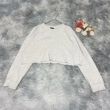 ZARA 자라 ( M ) 긴팔 맨투맨 리브 소매 크루넥 풀오버 가을/겨울