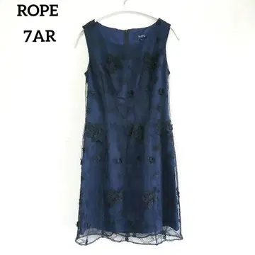 ROPE 로페 튤 자수 원피스 드레스 네이비 7AR 결혼식 피로연