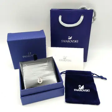 스와로브스키 말발굽 목걸이 핑크 골드 상자 종이 봉투 포함 럭키 모티브