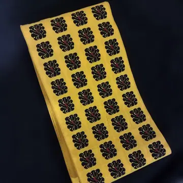 하카타 오리 공작 자수 황치자색 반폭 오비