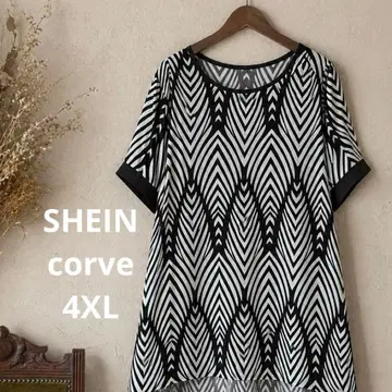 21 새상품급 빅 사이즈 SHEIN corve 흑백 튜닉
