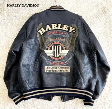 빈티지 Harley Davidson 가죽 자켓 바시티 자켓 양가죽