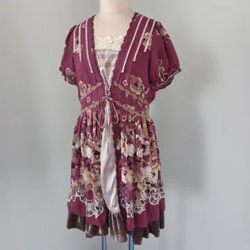 axesfemme 엑시즈팜 꽃무늬 반팔 원피스 M 페어리 그런지 모리걸