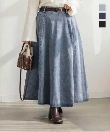 데님 플레어 스커트 CLETTE 3L