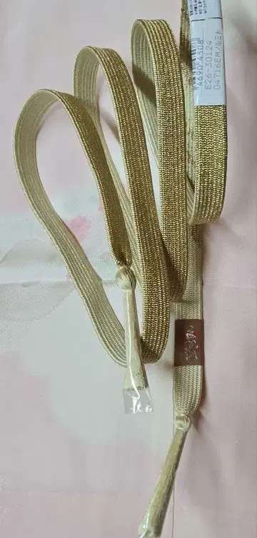 허리띠 실크 100% 금&아이보리 M