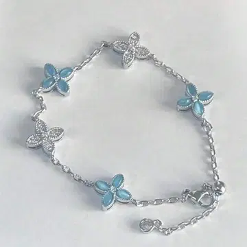 플라워 꽃 블루 스톤 지르코니아 다이아 아쿠아 마린 s925