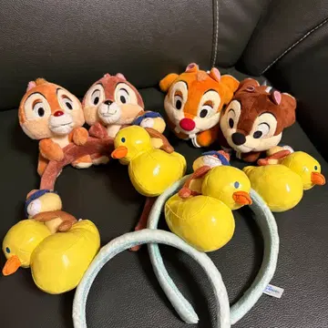 칩과 데일 어깨 봉제 인형 머리띠 세트 디즈니