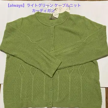 [ always ] 라이트 그린 케이블 니트 가디건
