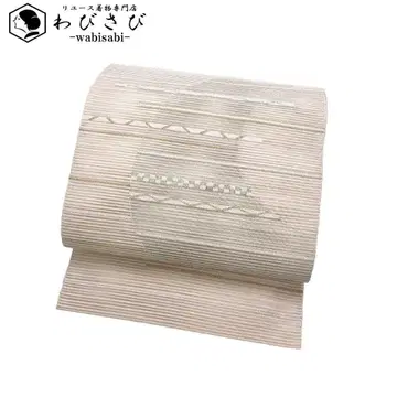 여름 오비 나고야 오비 가로 단 직조 무늬 미색 O-5148