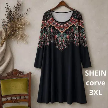 14 새상품급 빅 사이즈 SHEIN corve 플라워 원피스