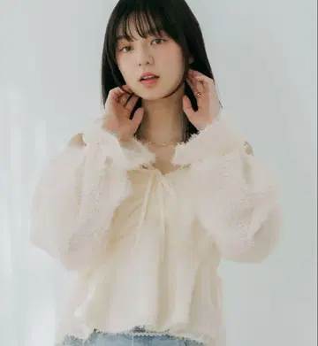 Heather 2WAY 자카드 블라우스 아이보리