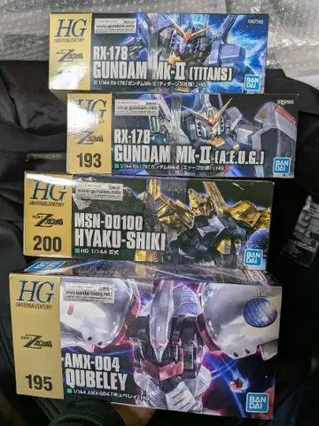 HG 건담 프라모델 4체 세트 큐베레이 백식 MK-II 외