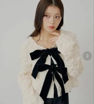 Salon by Chico 치코 전후 2way 프론트 리본 배색 가디건
