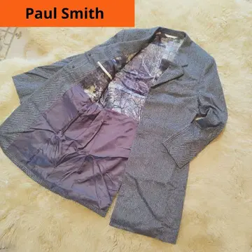 Paul Smith 체스터 코트 올 패턴 프린트 캐시미어 100