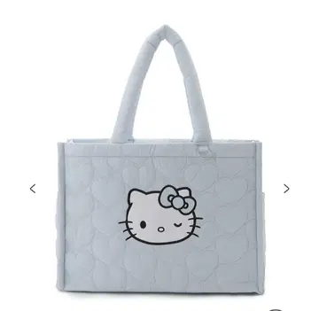 헬로키티 하트 퀼팅 토트백 블루