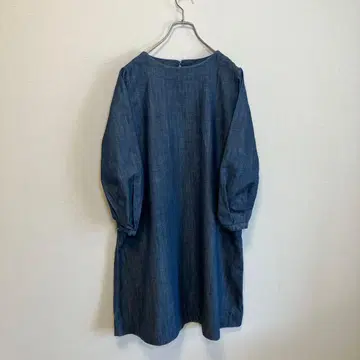 45R 원피스 데님 네이비 나염 인디고 사이즈 2
