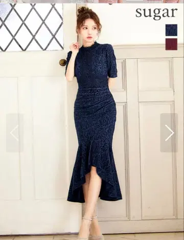 sugar VANESSA HEART 네이비 전체 레이스 드레스 S 사이즈