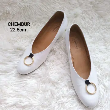 [새상품급] CHEMBUR 체인버 화이트 링 펌프스 22.5