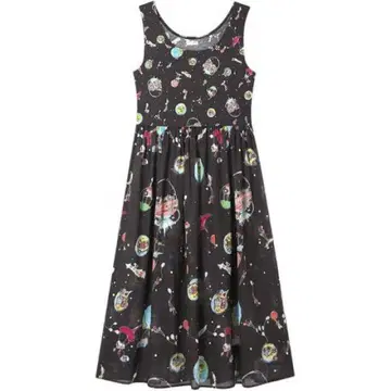 M 와코루 츠모리치사토 쓰리 파자마 룸웨어 원피스 블랙