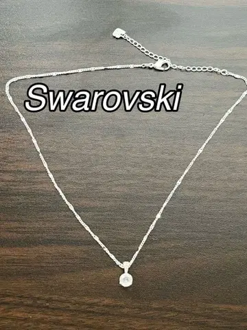 [새상품급] 스와로브스키 목걸이 실버 체인 45cm 각인 있음