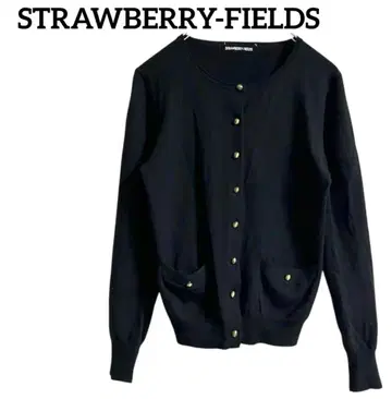 STRAWBERRY-FIELDS 울 가디건 블랙 따뜻한 겉옷