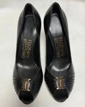 미사용 Ferragamo 오픈토 펌프스 6 1/2 D 24.0cm