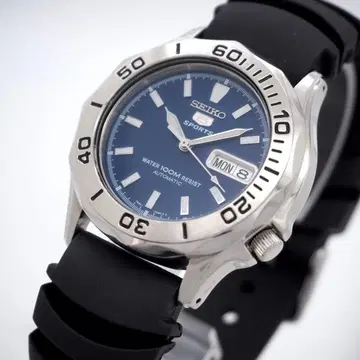 224 가동 SEIKO 시계 파이브 스포츠 남성용 네이비 자동 와인딩
