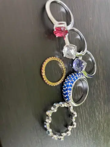 하자품! 스와로브스키 반지 6세트 묶음 판매