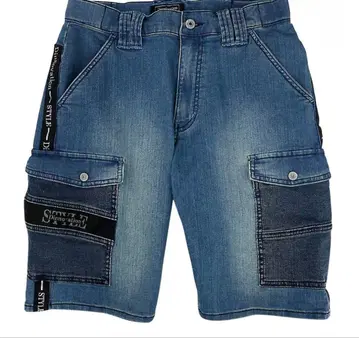 디노베이션 쿨 데님 로고 라인 하프 팬츠 S M