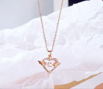 목걸이 여성용 귀여운 곰 목걸이 스와로브스키 지르코니아 시스루 조각