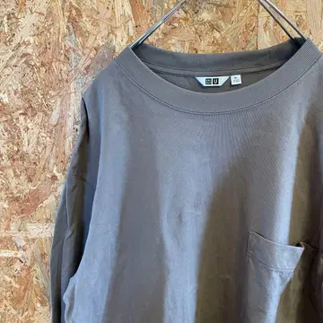 AE9995 유니클로 긴팔 티셔츠 브라운 남성용 XL 포스