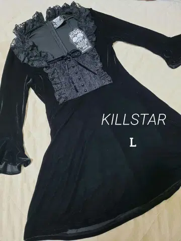 KILLSTAR 레이스 리본 미니 원피스 고스로리