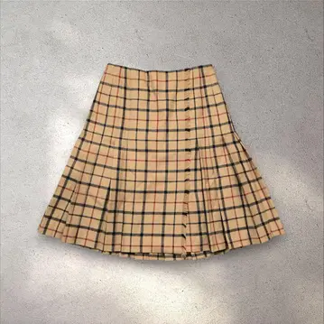 Brooks Brothers 체크 스커트 플리츠 클래식 울